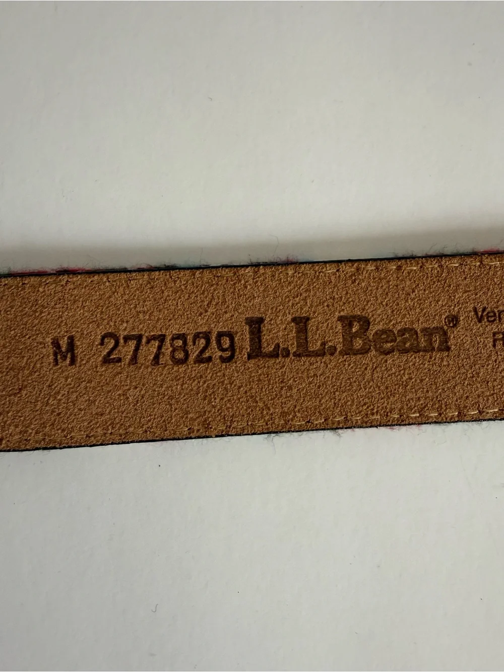 L.L.Bean Stewart Tartan Plaid with Black Leather Club Belt Medium USA Made